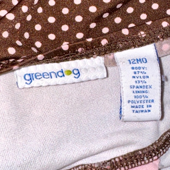 Green dog brown and pink baby bathing suit size 12 month - Picture 8 of 8